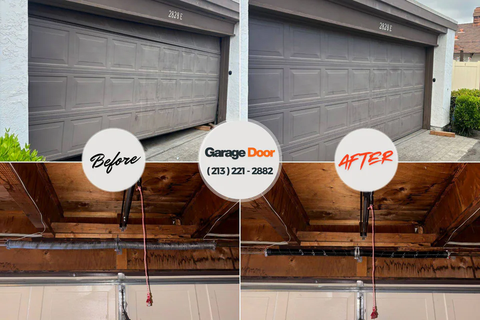 Before and after: garage door repair Kannapolis, NC